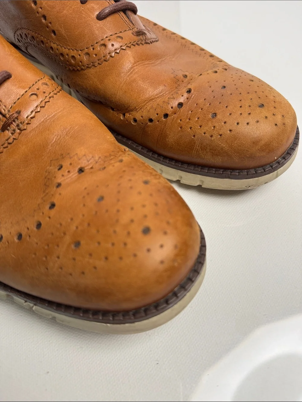 Cole Haan Men's ZERØGRAND Remastered Wingtip Oxfords Men’s Size 11M BRITISH TAN